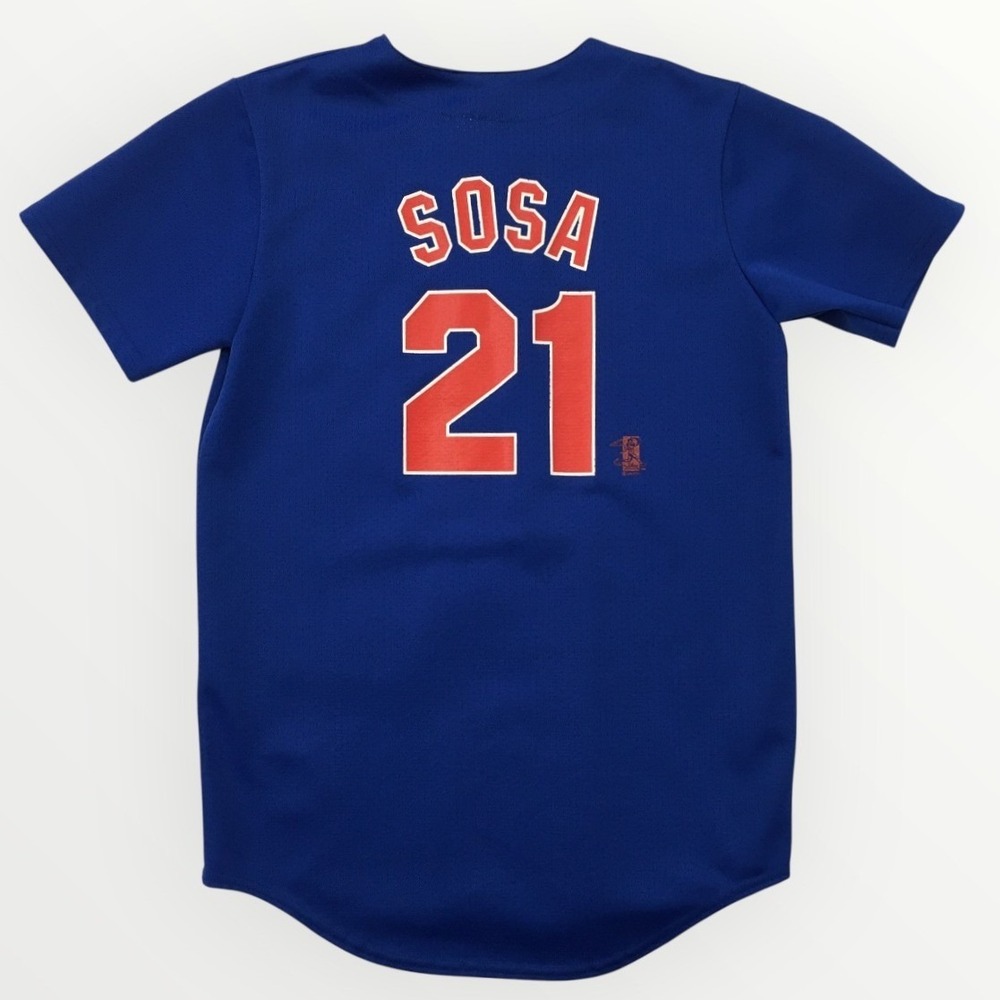 Majestic Chicago Cubs Sammy‎ Sosa 21 Baseball Jersey Youth Size XL Blue